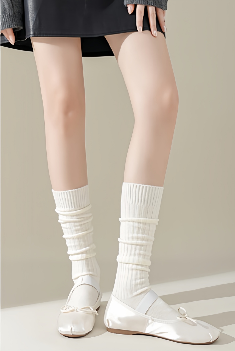 Womens Ribbed Knit Crew Socks Winter Fashion Persian wool Middle Tube Sock